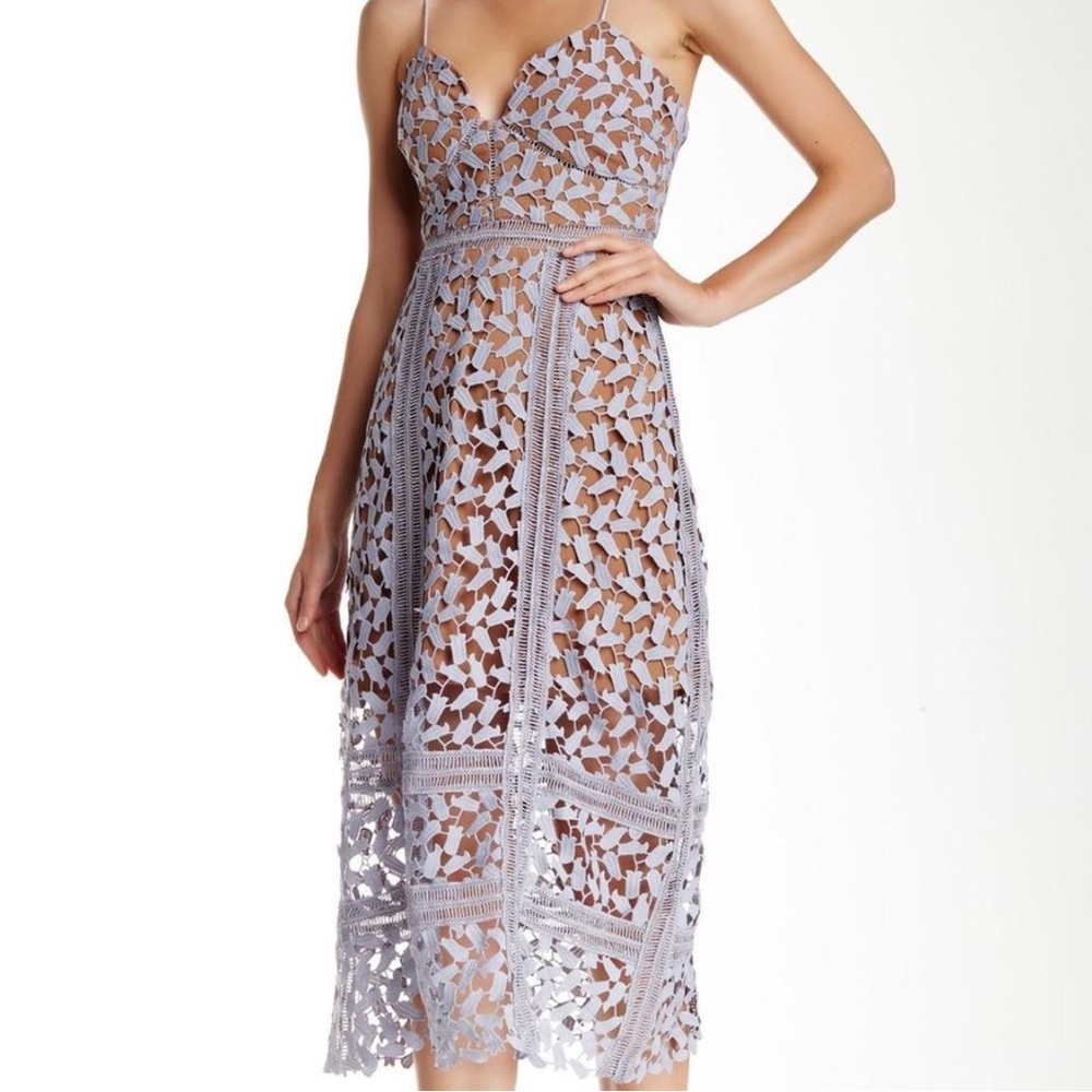 Gray Tan Sleeveless Sweetheart Midi Dress